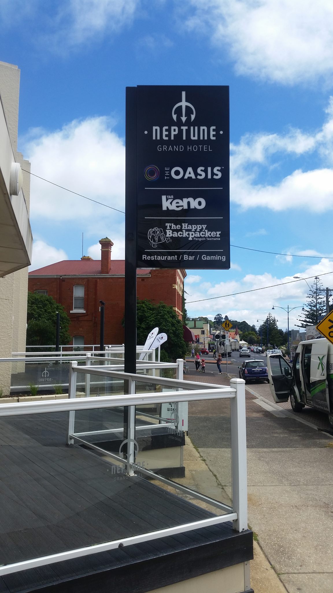 New pylon sign at the Neptune Grand Hotel, Devonport