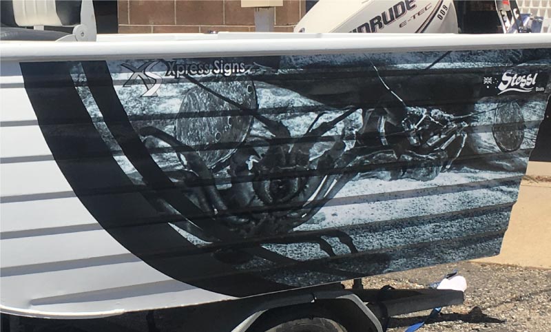 Custom designed boat decal